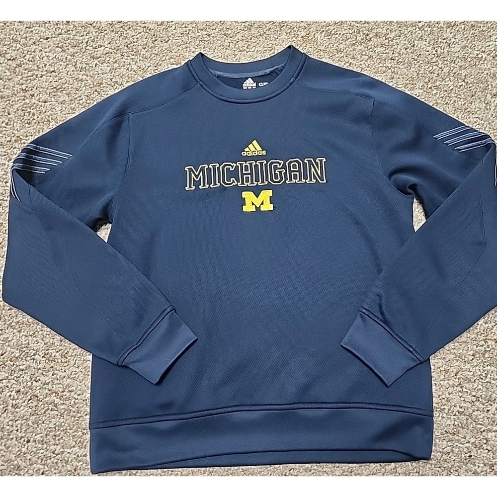 Adidas Michigan‎ Wolverines Sweatshirt Sz Medium Climawarm Football Navy